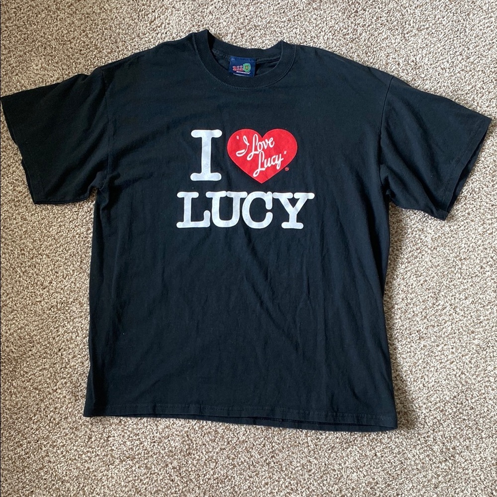 All U Activewear Y2K 2003 VTG “I Love Lucy”Black Short Sleeve T-Shirt. Size XL